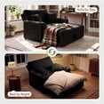 thumbnail image 4 of Marrber Black 52” 3-in-1 Convertible Pull-Out Sofa Bed Sleeper Loveseat with Reclining Backrest, Built-in Cup Holders, Pet-Friendly Corduroy Sofa for Small Space, 4 of 8