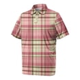 thumbnail image 5 of LTTVQM Mens Four Season All Weather Plaid Golf Shirt Big & Tall Short Sleeve Collared High Breathability Casual Top Light Gray 6XL, 5 of 7