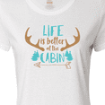 thumbnail image 4 of Inktastic Life Is Better At The Cabin, Deer Antlers, Camping Women's T-Shirt, 4 of 5
