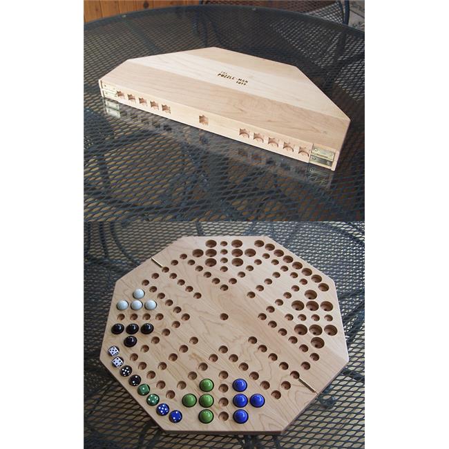 20 in. Octagon Aggravation Wooden Marble Game Board Fold up Version
