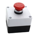 thumbnail image 2 of Shopcorp Mushroom Head Emergency Push Button for Home or Industrial Equipment and Mount Panels in Operating Rooms and Distribution Boxes, Stay-put (1 Red), 2 of 7