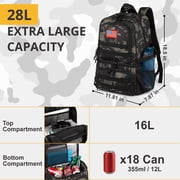 TRIPGEAR Double Deck Cooler Backpack for Men,Large Lunch Backpack, Soft Cooler Bag,Insulated Leak Proof Lightweight