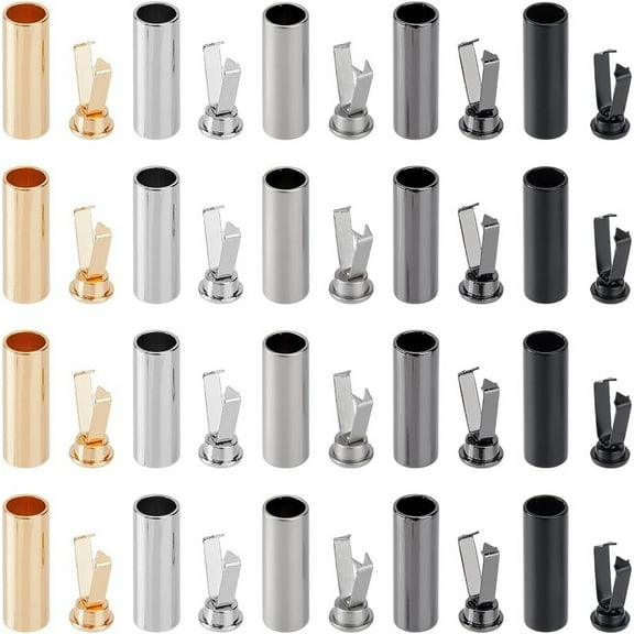 20 Sets 5 Colors Shoelace Tips Alloy Shoelace Aglets Replacement Shoe Lace Ends Tips Column Shoelace Heads and Cords End for DIY Repairing Crafts Making DIY