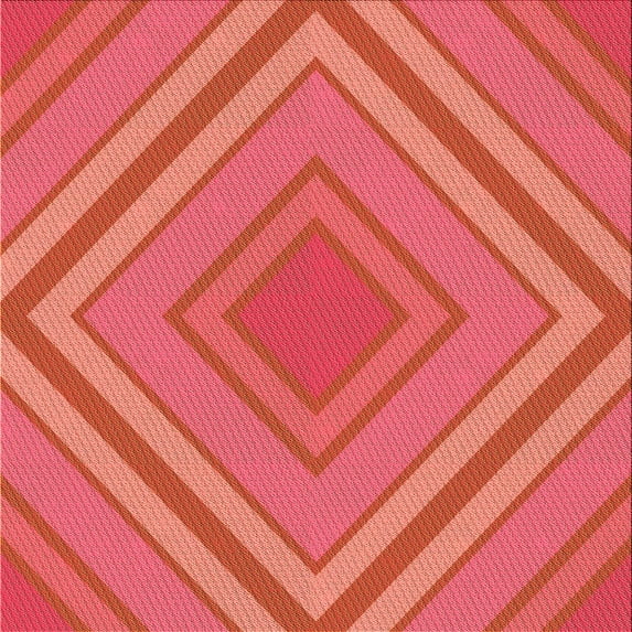Ahgly Company Indoor Square Patterned Ferrari Red Area Rugs, 7' Square