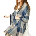 thumbnail image 1 of Bufanda grande de celosía cálida de invierno con rejilla grande y Mantón largo a la moda para mujer, 1 of 5