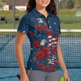 thumbnail image 3 of Aplkyhs 250th Anniversary Flower Women's Golf Shirt Quarter Zip Women Sport Cloth 4-Way Stretch Moisture Wicking Quick Dry for Golf,Tennis,Hiking,Running,Gym Lightweight, 3 of 7