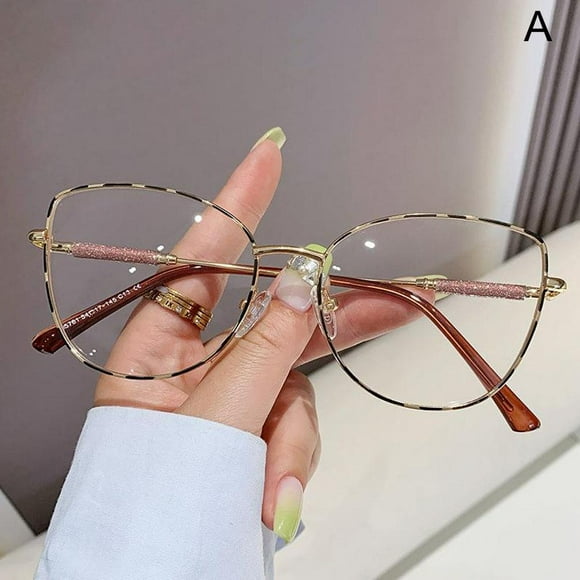 Lunettes Oeil de Chat Monture de Lunettes en Métal Mode Femmes Lunettes Anti Lumière Bleue D4 L3O3