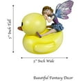 thumbnail image 2 of Urbalabs Garden Fairy Statue Yellow Rubber Duck Decor for Girls Fantasy Figurines Ducky Statue Medieval Fairy Bedroom Bathroom Decorations Collectible Mythical Fantasy, 2 of 7