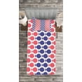 thumbnail image 3 of Ambesonne Fish Quilted Bedspread Set 2 Pcs, Nautical Fish Theme Design, Twin Size, Red and Navy Blue, 3 of 3