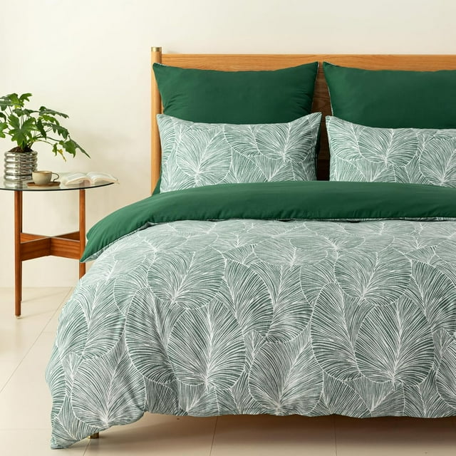 Reversible Duvet Cover Queen Tree Branch Pattern Queen Duvet Cover Set pc Soft Microfiber Breathable Botanical Bedding Sets with Zipper Ties