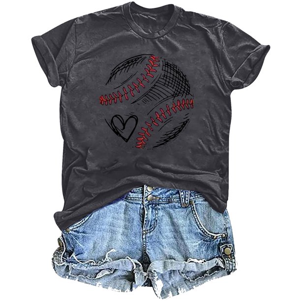 Mujeres Impreso Casual Top, Manga Corta Crew Cuello Blusa para la Primavera Y el Verano Desgaste, Ligero Imitación Algodón Moda Tee