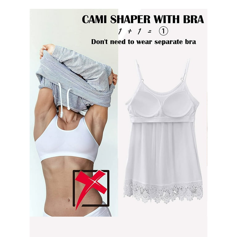 Camisoles for Women with Built in Bra Adjustable Strap Tank Tops Cami  Sleeveless Summer Tops for Workout Sleeping Traveling 
