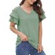 thumbnail image 1 of Fiudx Camisas para Mujer Blusas y Camisas de Manga Corta con Cuello En V para Mujer, Informales, a La Moda, Primavera y Verano, 1 of 7