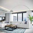 thumbnail image 2 of Modern Contemporary Urban Design Living Room Lounge Club Lobby Sectional Sofa Set, Fabric, White, 2 of 4