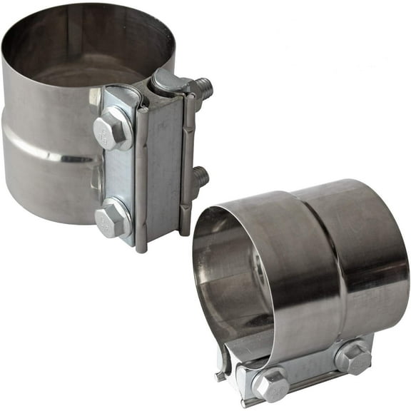3" Inch Exhaust Clamps Stainless Steel Muffler Band Clamp for 3" Inner Diameter to 3" Outer Diameter Turbo Downpipe Tip Car System Connection (2 Pack)