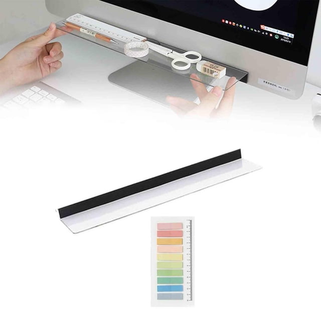 SUTENGDA Support de Note Autocollante pour Ordinateur Accessoires de Bureau 1 Pcs Moniteur d'Ordinateur Tableau Mémo Tableau de Messages Fournitures pour Femmes Hommes Support de Note Autocollante Déco de Bureau à Domicile