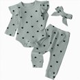 thumbnail image 4 of UAYOTSE Baby Girl Clothes Infant Newborn Outfits Romper Pants Cute Bow Headband Hat Sets for Baby Girls,Sizes 3-6 Months, 4 of 4