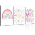 thumbnail image 1 of Lienzo decorativo RCJARTI Pink Nursery Rainbow 30 x 40 cm x3, 1 of 7