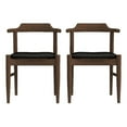 thumbnail image 1 of Buford Mid-Century Faux Leather Dining Chair in Black (Pair), 1 of 7