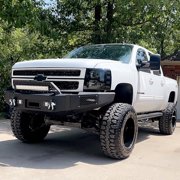 Vijay Compatible with 2007-2008-2009-2010-2011-2012-2013 Chevrolet Silverado 1500 Front and Rear Bumper with Winch Seat and Spotlights and D-Rings