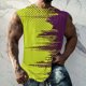 thumbnail image 4 of Hombres Moda Casual Impresión Suéter Cuello Redondo Deportes sin Mangas Tanque, 4 of 5