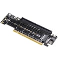 thumbnail image 1 of PCIE4.0 Split PCIE4.0 X16 una X8+X4+X4 Tarjeta Dividida Nvme Pcie4.0 Tarjeta de ExpansióN 2 Puerto de Entrada NVME Tarjeta Vertical de ExpansióN, 1 of 5