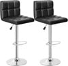 YRLLENSDAN Adjustable Bar Stools Set of 2, Kitchen Bar Stools Swivel Bar Stools with Back Bar Stools for Kitchen Counter, Black