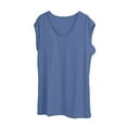 thumbnail image 4 of Womens Cap Sleeve Crop Tops Cotton T Shirts Crewneck Loose Fit Short Sleeves Tee Summer Fashion Clothes 2026 Blue XL, 4 of 5