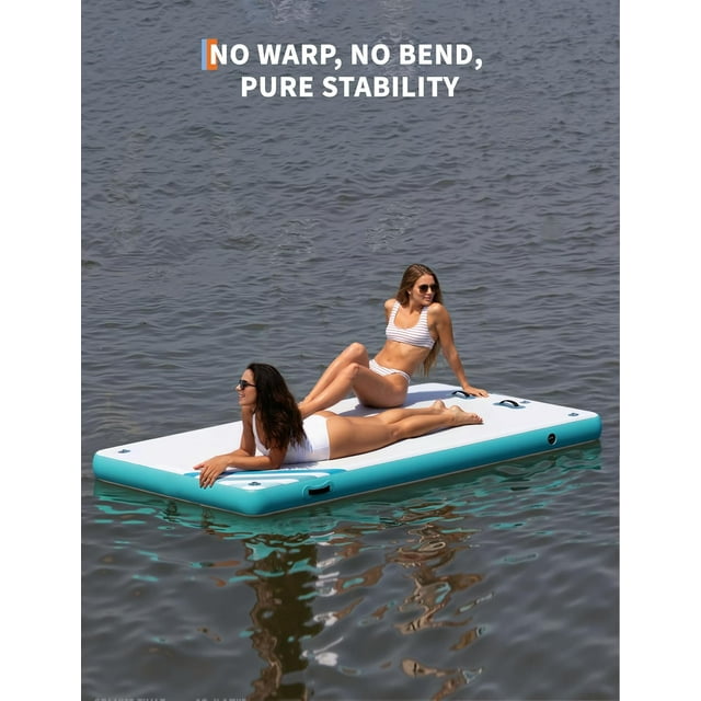 Yiwa Inflatable Air Dock Platform, Floating Dock with Thick Non-Slip Surface, Portable Carry Bag, and Air Pump, Perfect Raft for Lakes, Pools, Beach, and Ocean