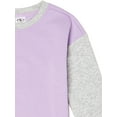 thumbnail image 3 of Athletic Works Girls Core Fleece Crewneck Sweatshirt and Joggers, 2-Piece Set, Sizes 4-18 & Plus, 3 of 3