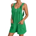 thumbnail image 1 of QHFBli Womens Summer Short Rompers 2026 Casual Sleeveless Adjustable Overall Shorts Loose Beach Short Jumpsuits with Pocket, 1 of 5