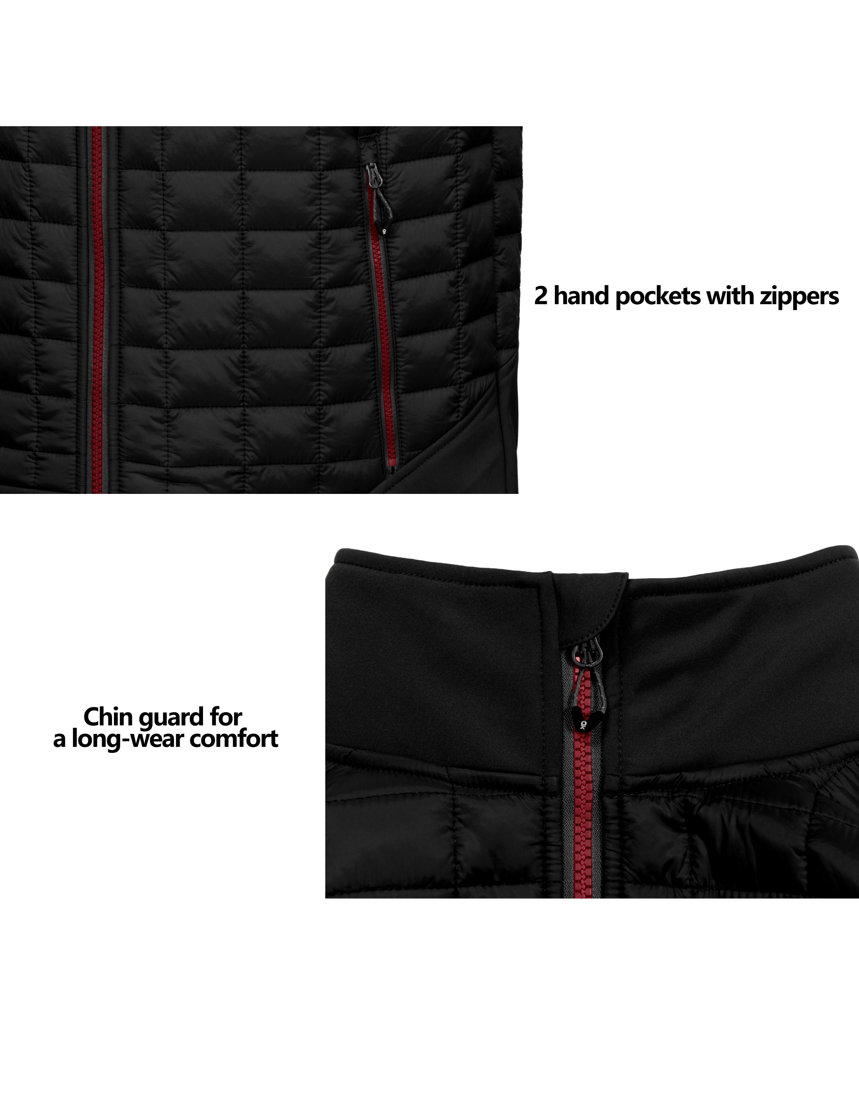 Little Donkey Andy Men’s Lightweight Puffer Vest, Warm Outdoor Sleeveless Jacket for Hiking Travel Running Black M