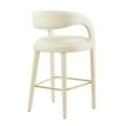 thumbnail image 4 of Modway Pinnacle Performance Velvet Bar Stool Set of Two in Ivory Gold, 4 of 10