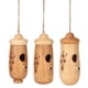 thumbnail image 1 of Casa de colibrí colgante de madera, casa de columpio de colibrí transpirable Natural con anillo de Metal dorado para exteriores, 1 of 5
