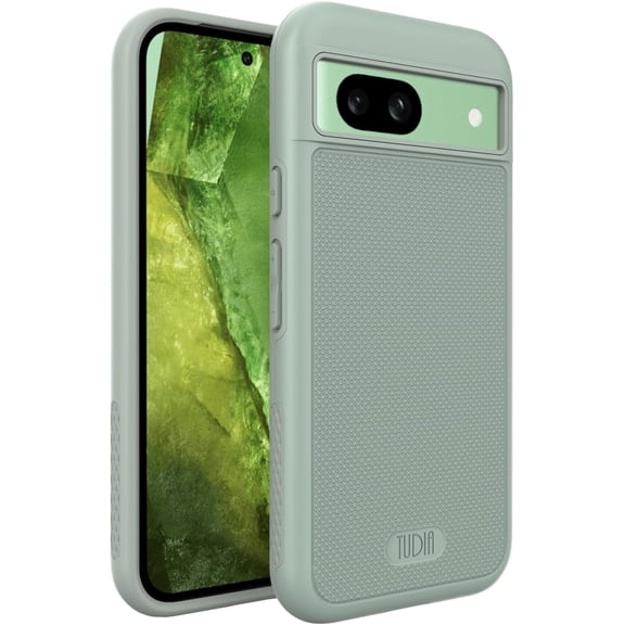 TUDIA MergeGrip Google Pixel 8a Case 2024 Dual Layer Grip Heavy Duty - Green Lily
