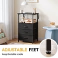 thumbnail image 5 of Ktaxon Nightstand with 3 Drawers End Table Bedside Table Furniture for Bedroom, Living Room, Black, 5 of 10