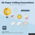 thumbnail image 2 of 3D Rainbow and Cloud Paper Ceiling Decorations for Baby Shower Party Décor (24 Pack), 2 of 8