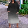 thumbnail image 2 of DDAPJ pyju T Shirt Dresses for Women Trendy Casual Plus Size Dresses Oversized Long Sleeve Maxi Dresses with Pockets Black XXXXXL, 2 of 6