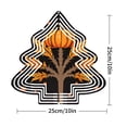 thumbnail image 2 of Stylized Metal Hanging Christmas Tree Wind Spinner - Vibrant Pumpkin Top Textured Trunk & Colorful Leaves for Garden Decor, 2 of 7