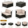 thumbnail image 3 of Costway 6PCS Outdoor Patio Rattan Furniture Set Cushioned Sectional Sofa Ottoman, 3 of 9