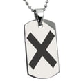 thumbnail image 1 of Stainless Steel Niwa Samurai Crest Engraved Dog Tag Pendant Necklace, 1 of 1