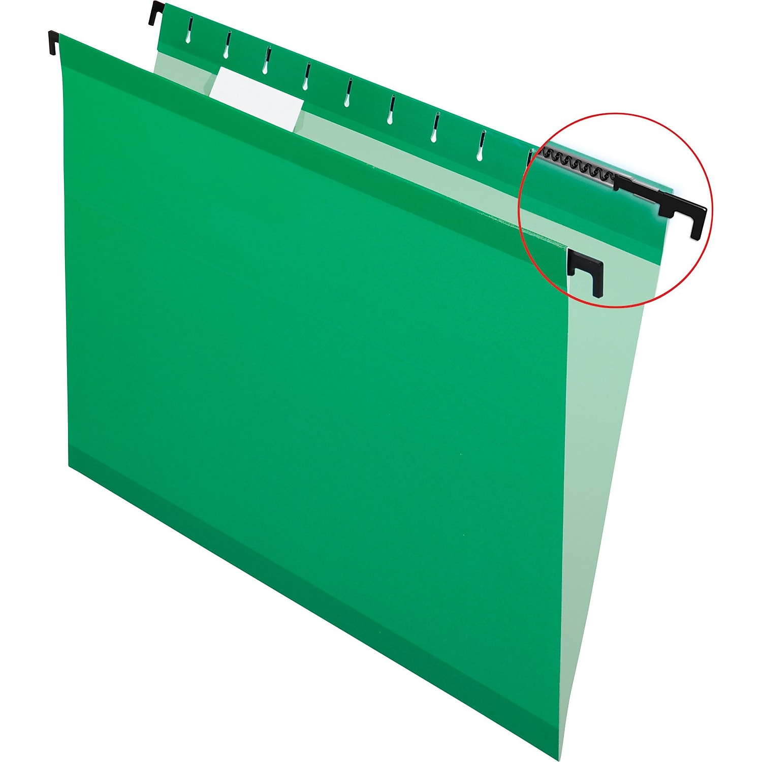 Pendaflex SureHook Hanging File Folder, Letter Size, 1/5 Cut Tabs, Bright Green, Pack of 20