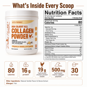 Dr. Colbert, MD Hydrolyzed Collagen Powder | Vanilla Flavor | by Divine Health | Type I, II, III Chicken & Marine Collagen Peptides | Support Hair, Skin, Nails & Joints | 630g | 30 Servings