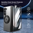 thumbnail image 5 of Dteck Magnetic for Samsung Galaxy Z Fold 6 Case with Tempered Glass Screen Protector & Hinge Protection, Metal Bracket Rotating Ring Kickstand Full Body Shockproof Protective Phone Cover,Gray, 5 of 12