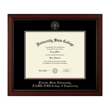 Framerly - FSU Engineering Diploma Frame with Black and Maroon Mat