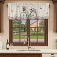 thumbnail image 6 of 2 Pack Valances for Window, Farmhouse Spring Short Curtains for Kitchen Bedroom Living Room, Retro Bicycles Flowers Vines Butterfly Rod Pocket Small Window Treatment Valance Drapes 42 x 18 Inch, 6 of 8