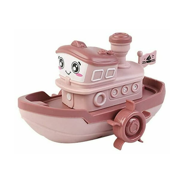 Barco de juguete para baño, barco de cuerda para niños, divertido juguete acuático para nadar en la bañera, barco de cuerda, submarino para niños y niñas, regalo de fiesta (rojo vino)