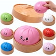 thumbnail image 1 of Giant Dumpling Squishy, 4 Inch Jumbo Dumpling Stress Ball, Rainbow Mystery Squishy Bun, Soft Squeeze Decompression Dough for Adults, Anxiety Relief Fidget, 1 of 5