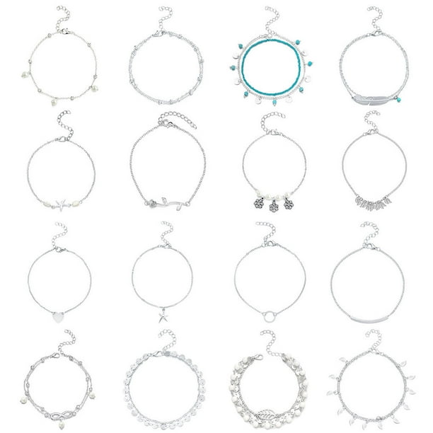 Minnieouse Pulseras de tobillo Cuentas de arroz Playa Exquisita joyería única para el cuerpo Tobilleras elegantes y exquisitas para niñas para la Ropa, zapatos y accesorios Miscelánea tipo 4 Minnieouse AP009333-04