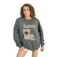 thumbnail image 3 of Women's Gameday Couture Gray New Orleans Saints Ready to Rumble Premium Fleece Pullover Sweatshirt, 3 of 4